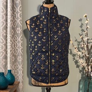 Simply Southern Anchor/Nautical Print Light Puffer Vest